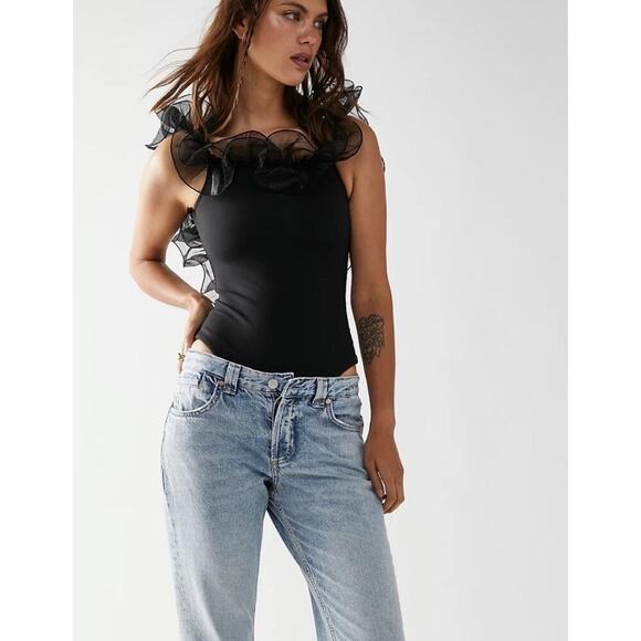 Free People Haute Wired Black Bodysuit - Picture 1 of 9